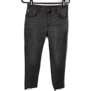 Gap Denim Black Raw Hem Girlfriend Ankle Jeans Women's Size 26